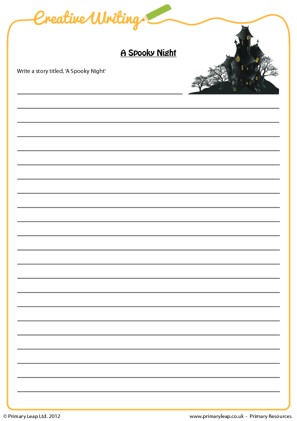 printable free books grade 1 Creative Writing Spooky  Night A