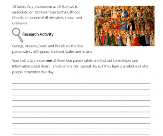 All Saints' Day - Research Activity