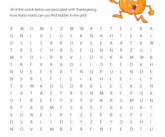 Word Search - Thanksgiving