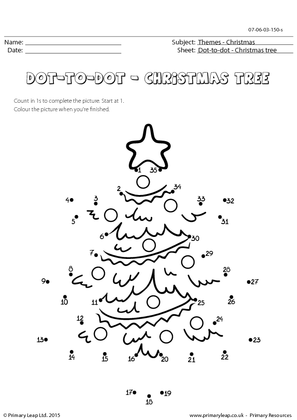 Dot to dot Christmas Tree