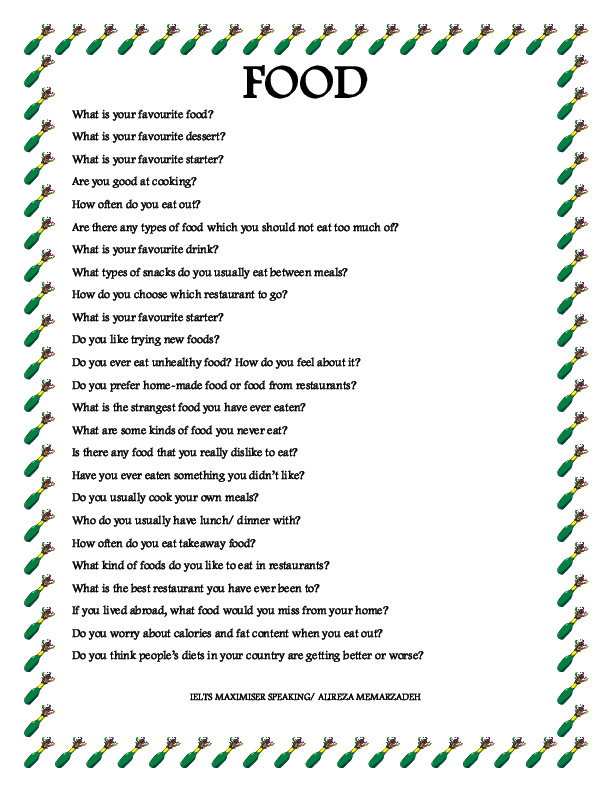 Fast answer questions. Вопросы food for speaking. Food questions for discussion. Food questions for speaking. Questions for discussion about food.