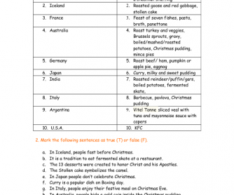 Movie Worksheet: Christmas Dishes from around the World - Anglophenia Ep. 44