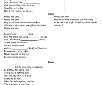 Song Worksheet: Happy New Year by ABBA