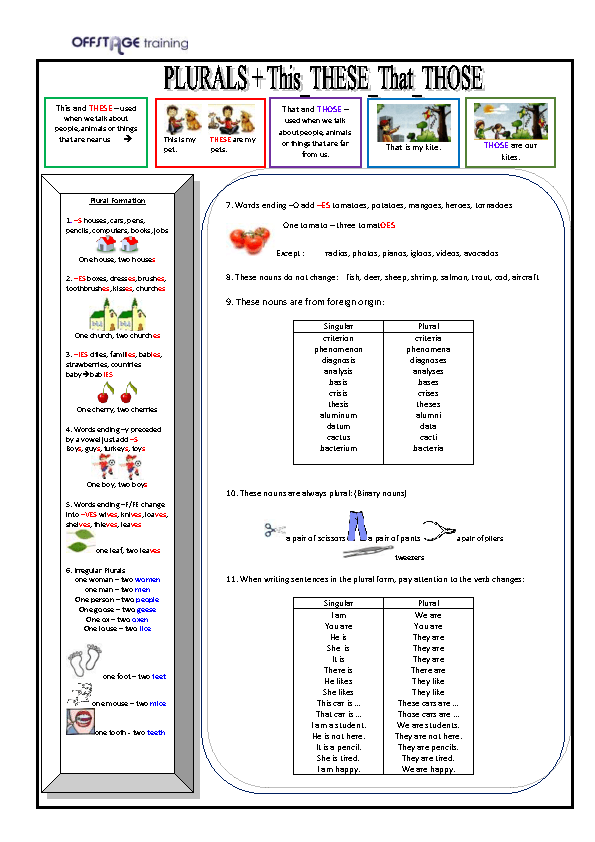 163 Free Singular Plural Nouns Worksheets, Sofa In French Plural Form
