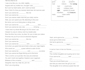 Song Worksheet: Evil Like Me (Descendants Disney Movie)