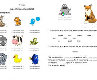 Song Worksheet: The Fox by Ylvis