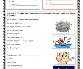 Song Worksheet: We All Stand Together