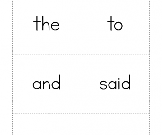 High Frequency Words - The to In