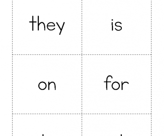 High Frequency Words - They to At