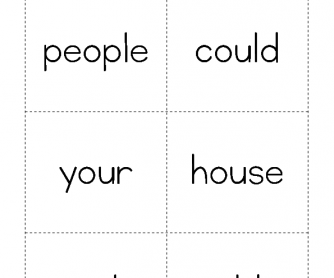High Frequency Words - People to Old