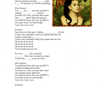 Song Worksheet: Roar by Katy Perry