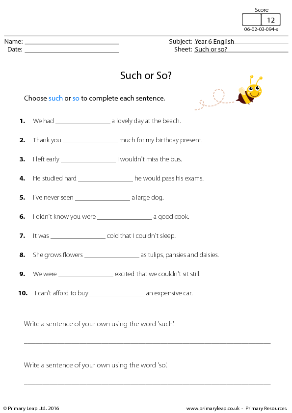 Such words. Year 6 English. Complete the sentences using such or so 1 the Day was so exciting номер 10. In order to so that Worksheet. Complete each sentence by using so and such.