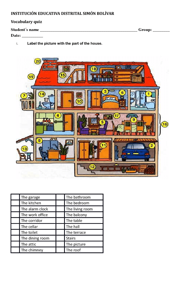 271 free house flat rooms worksheets