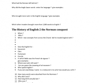 Movie Worksheet: The History of English