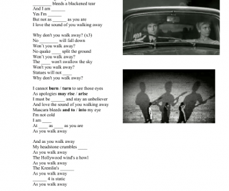 Song Worksheet: Walk Away by Franz Ferdinand