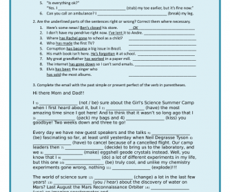 Present Perfect vs Simple Past Advanced Worksheet