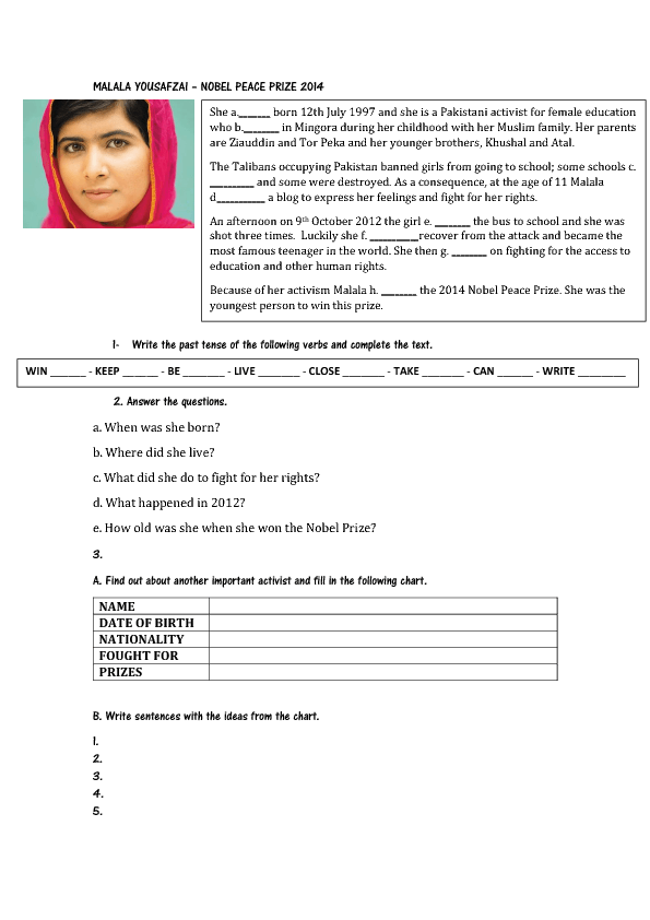 biography a grade 6th write how to I am Malala