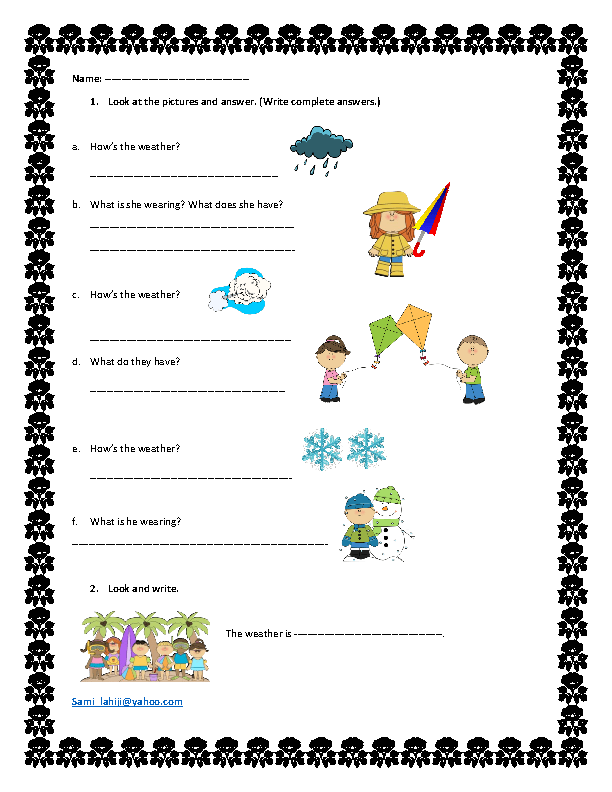 sinlucrodelanimo weather worksheets for kids