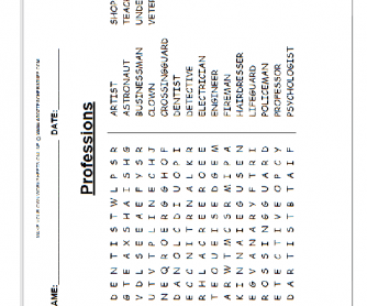 Professions Word Search