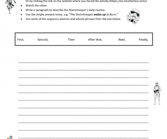 Movie Worksheet: Daily Routine Description - Star Wars Stormtrooper