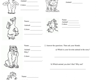 Movie Worksheet: Ice Age 3 (Characters Description)