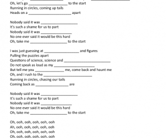 Song Worksheet: The Scientist by Coldplay