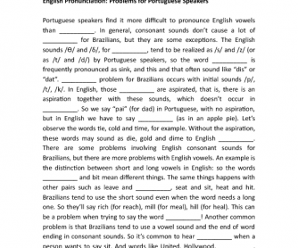 Listening: Pronunciation for Portuguese Speakers