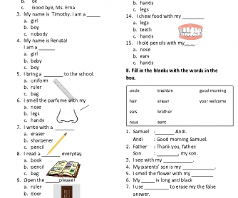 All About Me Family Parts Of Body