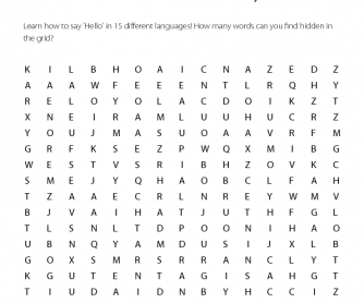 Word Search - World Hello Day