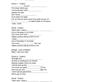 Song Worksheet: One Dance by Drake