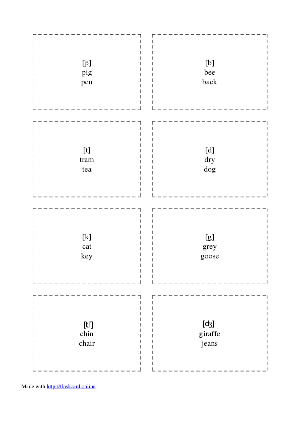 all english phonetic symbols flashcards in pdf