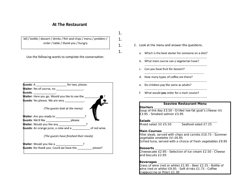 420 FREE Food Worksheets