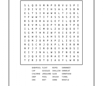 At the Pool Word Search