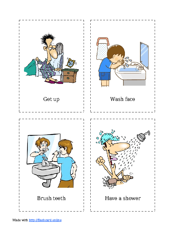 Flashcards Of Daily Activities