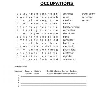 Occupations Word Search