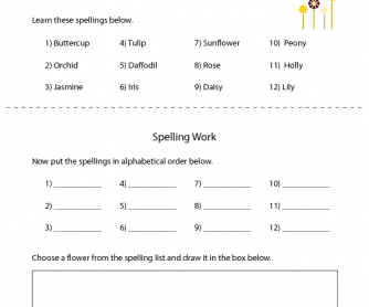 Spelling List - Flowers