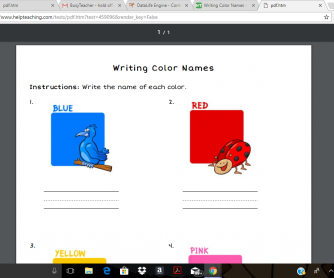 Writing Color Names