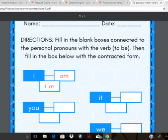 Pronouns and Verbs To Be (+Contractions)