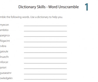 Dictionary Skills - Word Unscramble (1)