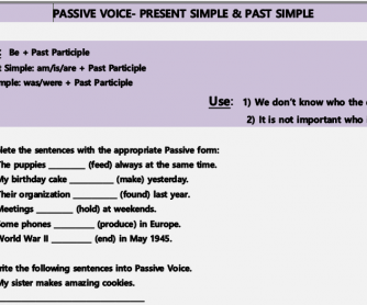 Passive Voice- Present Simple & Past Simple Exercises