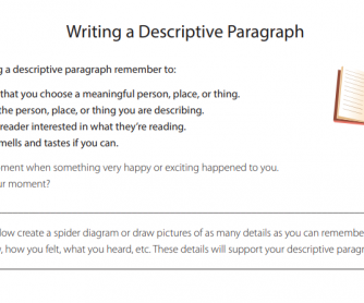 English Resource - Writing a Descriptive Paragraph 1