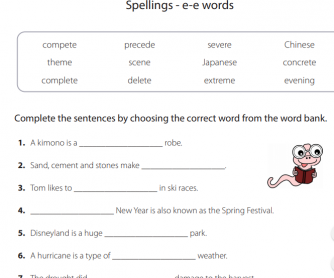 Spellings - e_e words