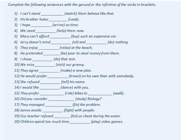 Match the sentences to their meanings. Инфинитив в английском языке упражнения 8 класс. Gerund or Infinitive задания. Герундия и инфинитива в английском языке упр. Герундий exercises.