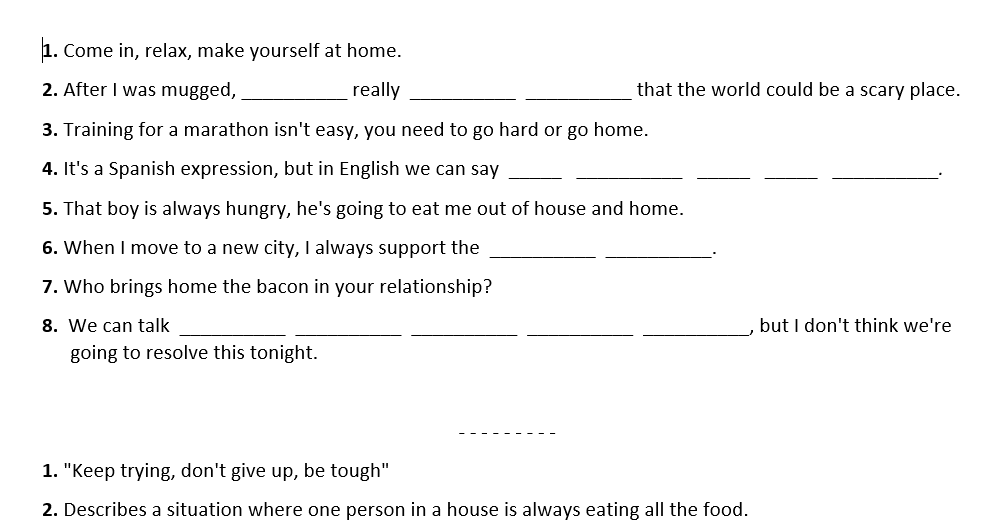 idiom food quiz Worksheets Dictations FREE 47