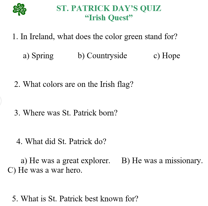 40 Free Saint Patrick S Day Worksheets