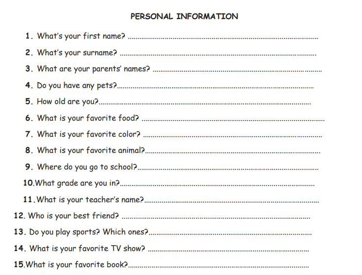 Elementary задания. Задания на personal questions. Анкета на английском. Questions for Beginners English. Задания на speaking Beginners.