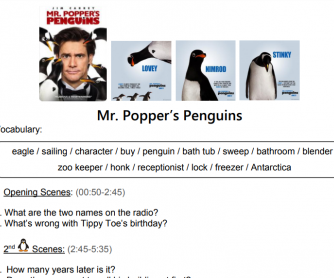 Mr. Popper's Penguins Movie Worksheet