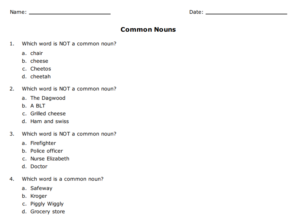 489 free noun worksheets