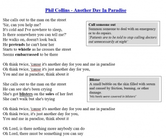 Another Day in Paradise Song Worksheet