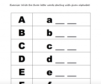 Complete the Three-Letter Words Worksheet
